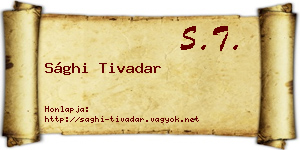 Sághi Tivadar névjegykártya